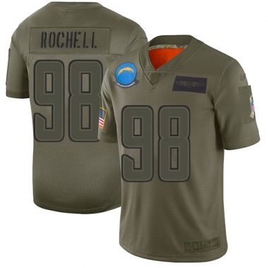 Los Angeles Chargers NFL Football Isaac Rochell Olive Jersey Men Limited #98 2019 Salute to Service